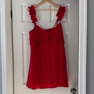 Wild Fable Red Ruffled Camisole Dress